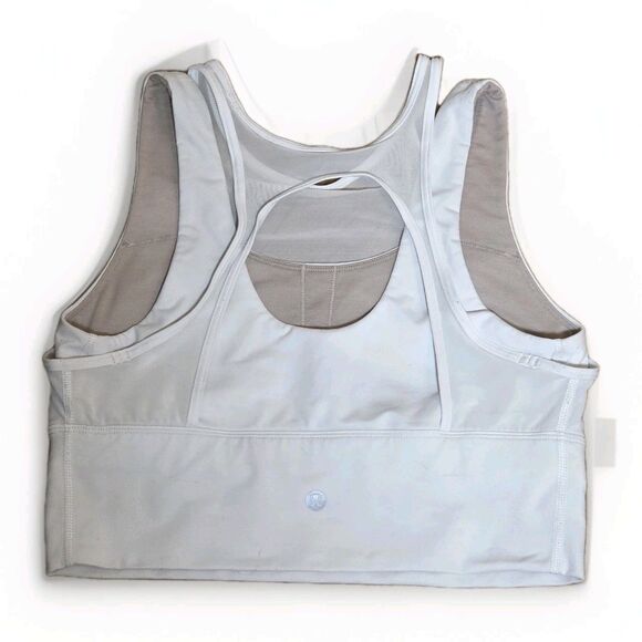 Lululemon Double Tap Bra II White Yoga Workout Size 6 / S Wicking Medium Support - Picture 4 of 5